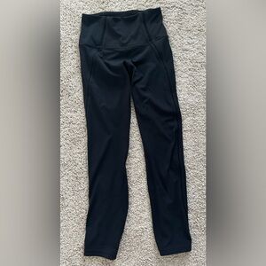 Lululemon Align high rise black leggings size 4 with mesh sides, inseam 25
